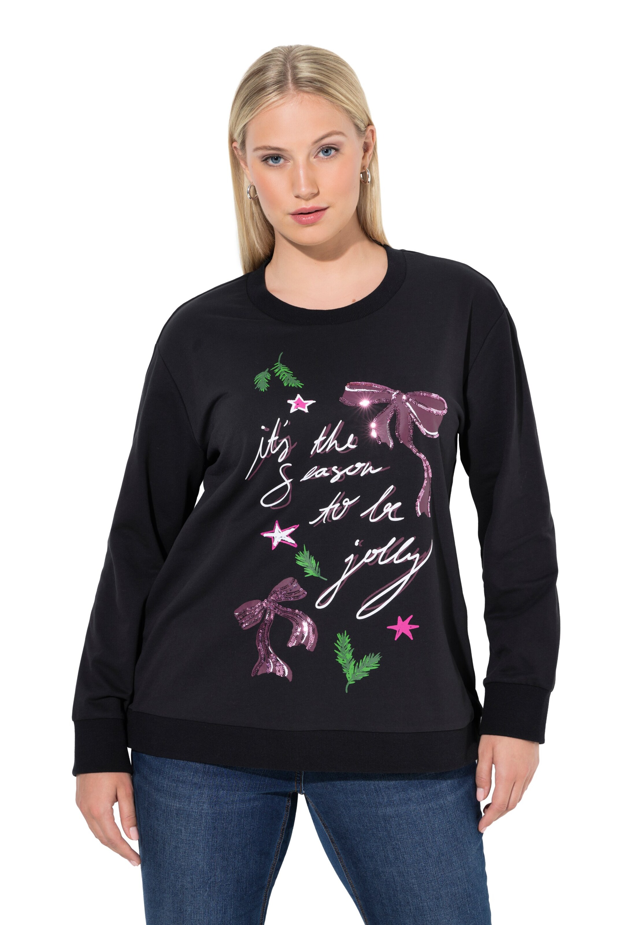 Ulla Popken Sweatshirt in Black: front