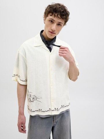 JACK & JONES Comfort fit Button Up Shirt in White