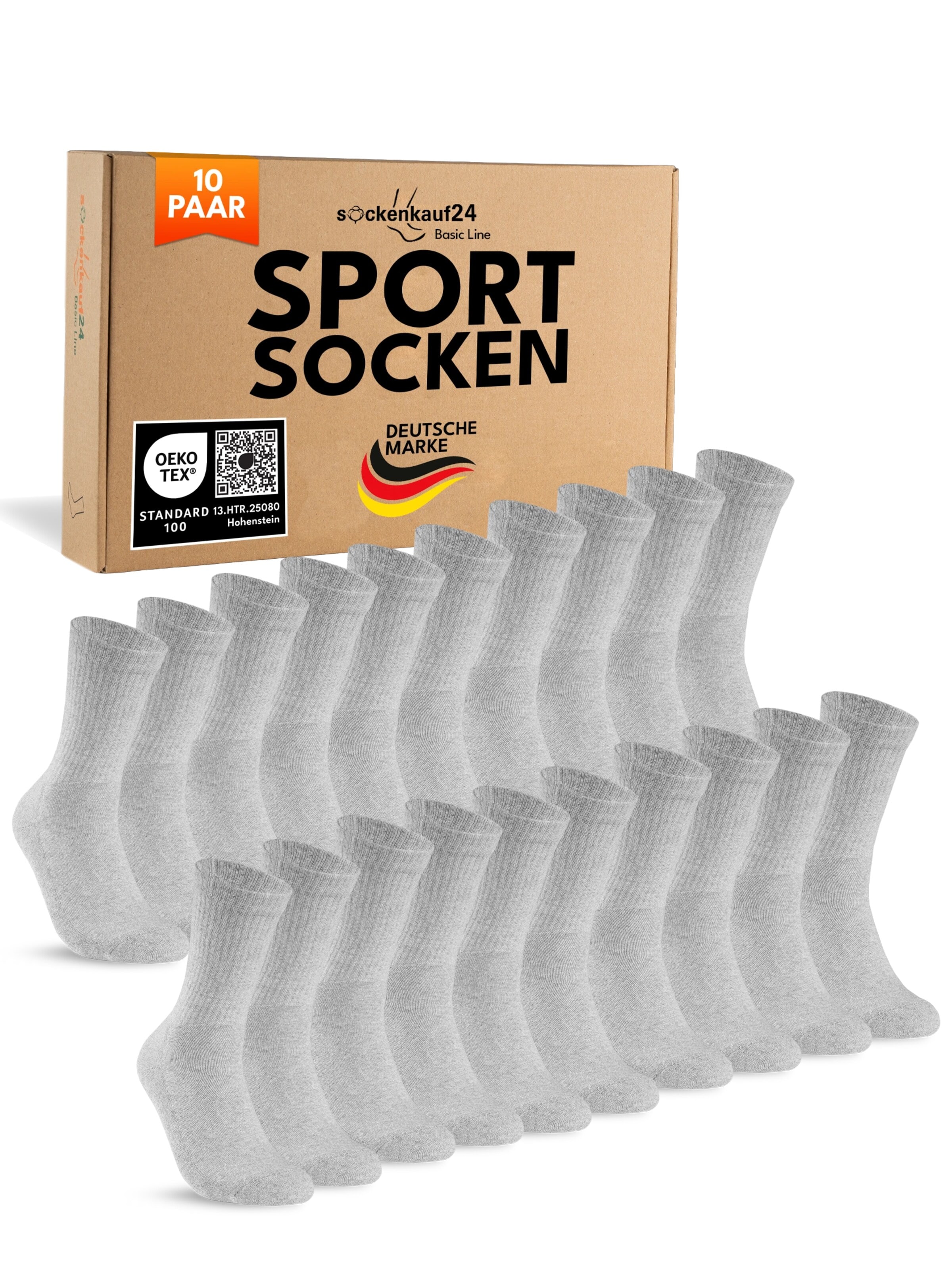 sockenkauf24 Athletic Socks in Grey: front