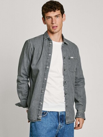 Pepe Jeans Regular fit Overhemd ' PORTER' in Grijs: voorkant