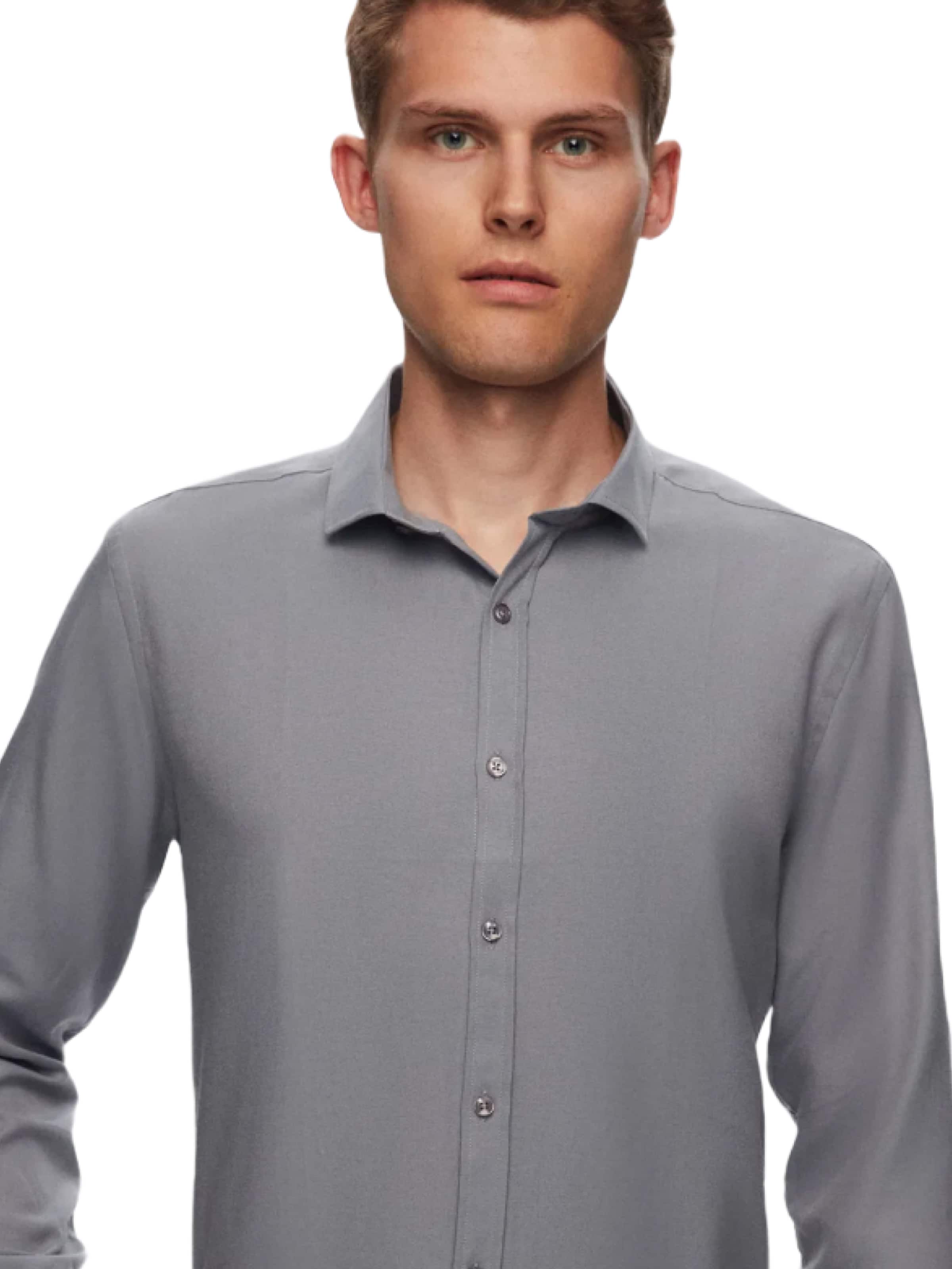 D’S Damat Slim fit Business shirt in Grey