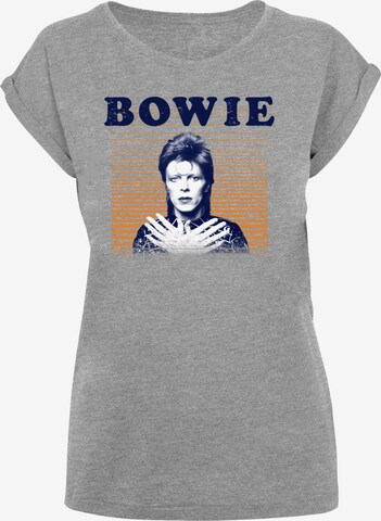 T-shirt 'David Bowie Orange Stripes' F4NT4STIC en gris : devant