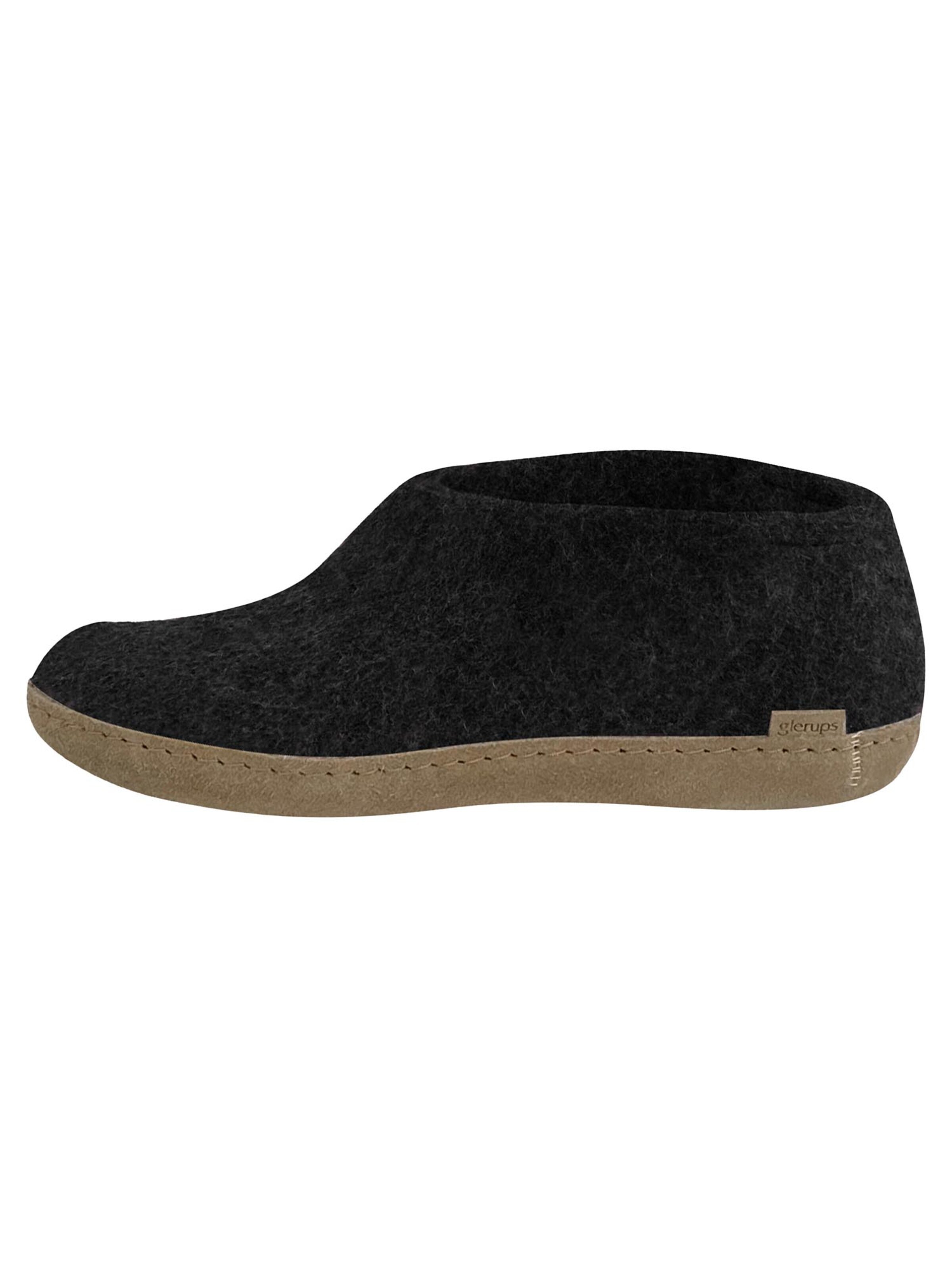 Glerups Slipper 'Ledersohle' in Grey: front