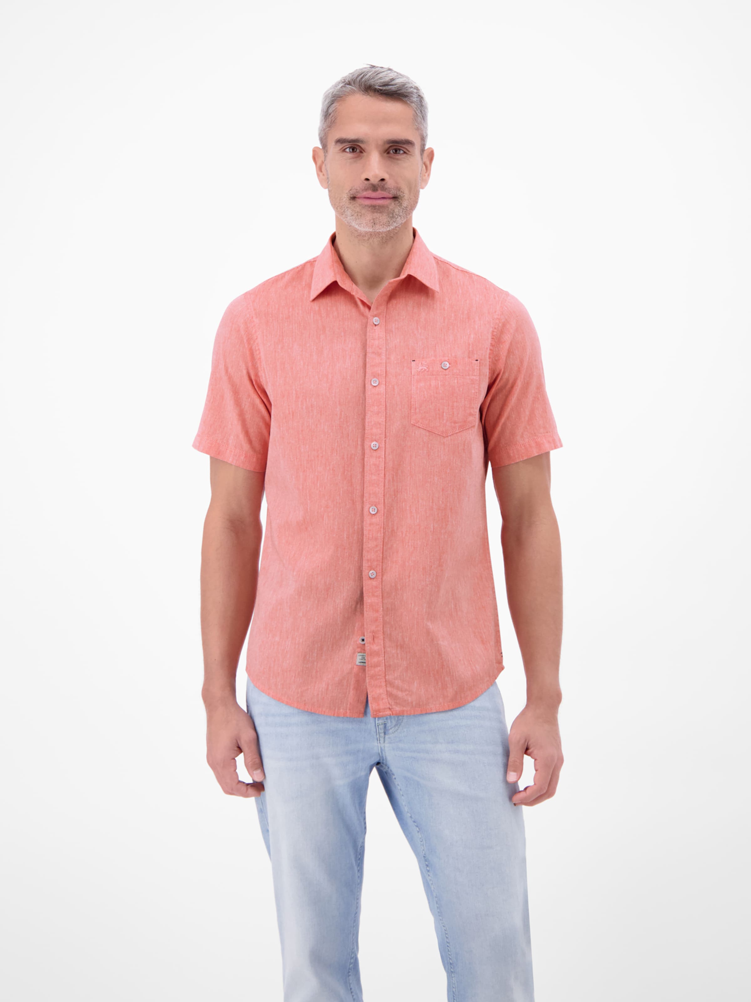 LERROS Regular fit Overhemd in Rood: voorkant