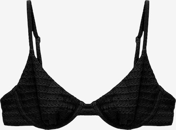 Pull&BearBalkonet Bikini gornji dio - crna boja: prednji dio