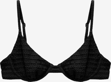 Pull&BearBalkonet Bikini gornji dio - crna boja: prednji dio