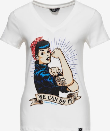 Queen Kerosin Shirt 'We can do it' in White: front