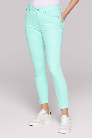 Soccx Slim fit Jeans in Green: front