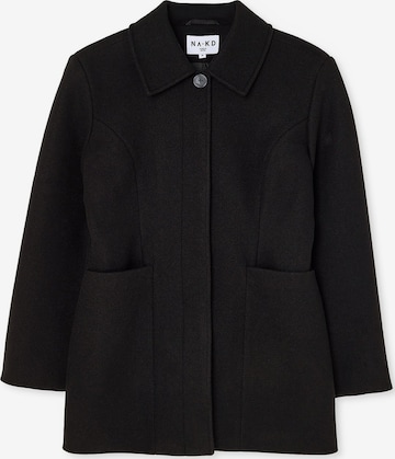 NA-KD Between-Seasons Coat in Black: front