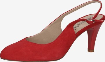 CAPRICE Slingback Pumps in Red: front