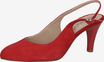 CAPRICE Slingpumps in Rood: voorkant