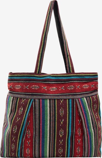 DreiMaster Vintage Shopper in creme / enzian / grasgrün / rot, Produktansicht