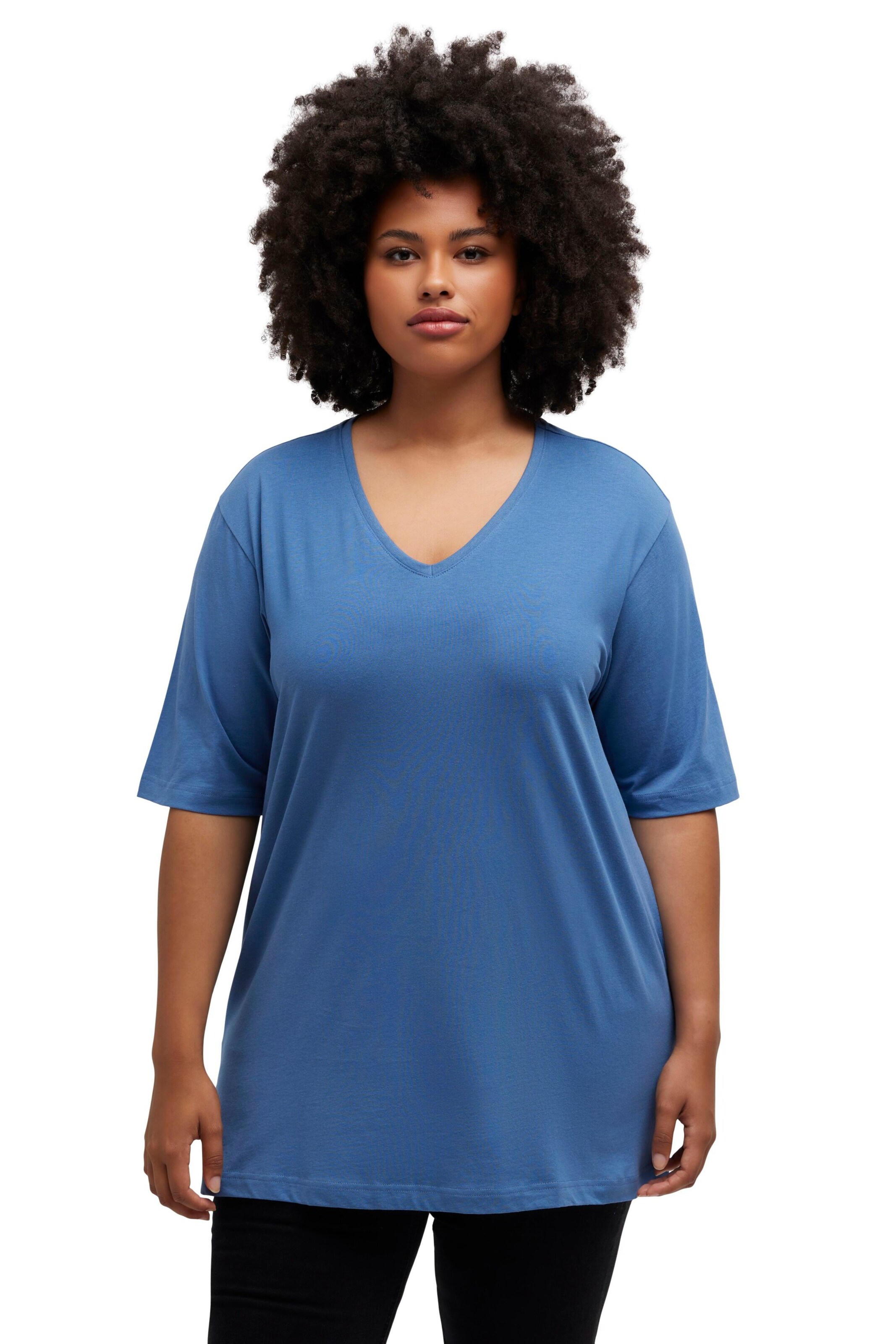 Ulla Popken Shirt in Blau: Vorderseite