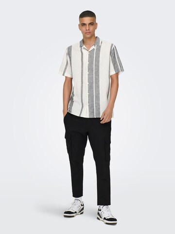 Only & Sons - Regular Fit Camisa 'Caiden' em branco