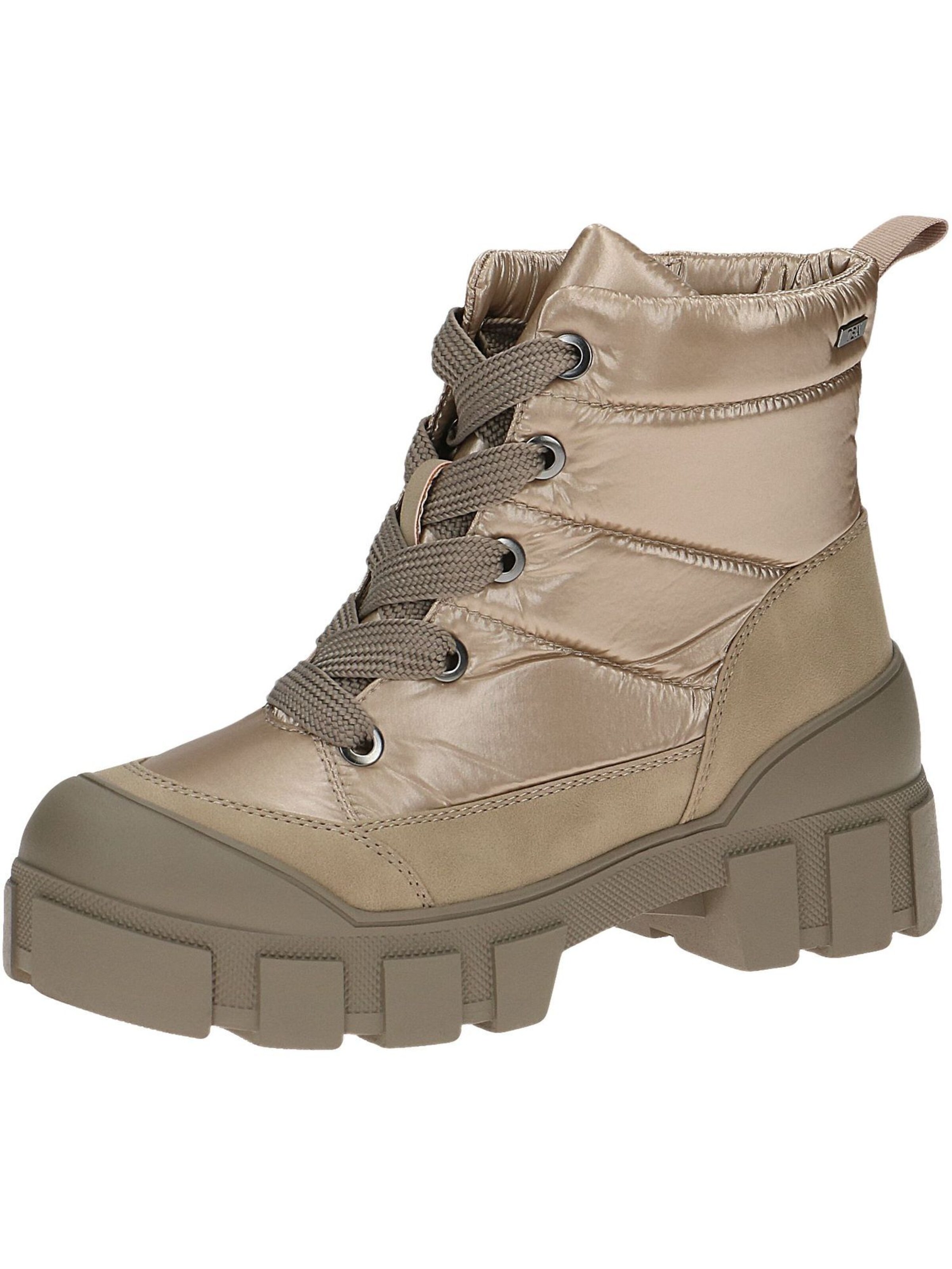 CAPRICE Lace-up bootie in Beige: front