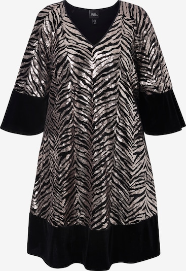 Ulla Popken Midikleid in 42-44 in schwarz / silber, Produktansicht