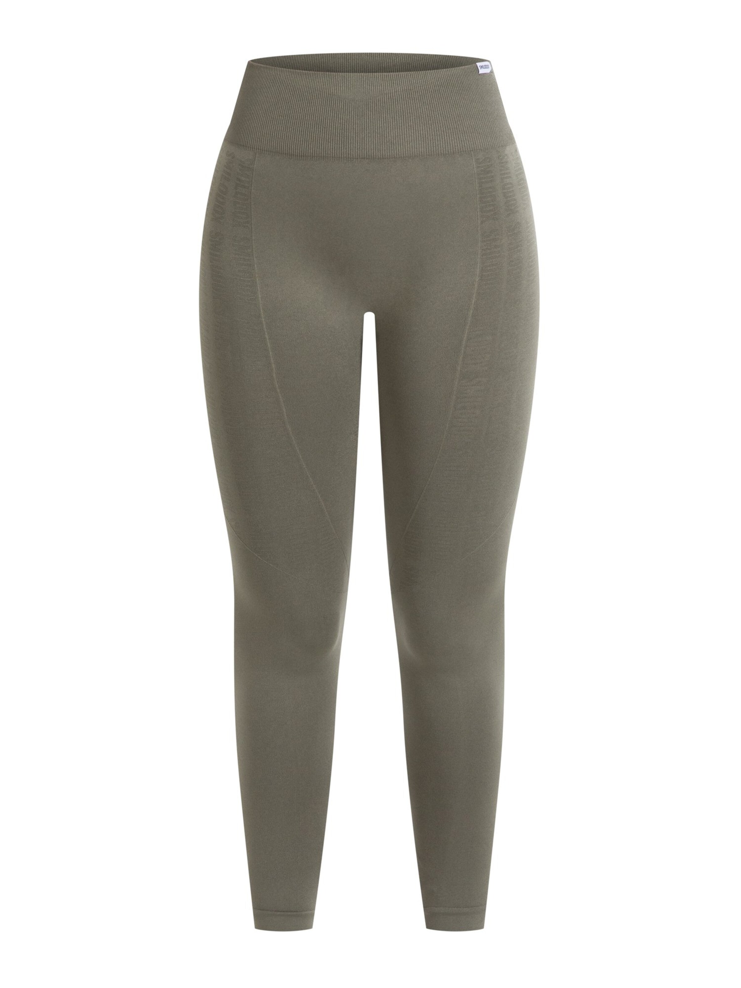 Smilodox Slimfit Leggings ' Layne ' in Groen: voorkant