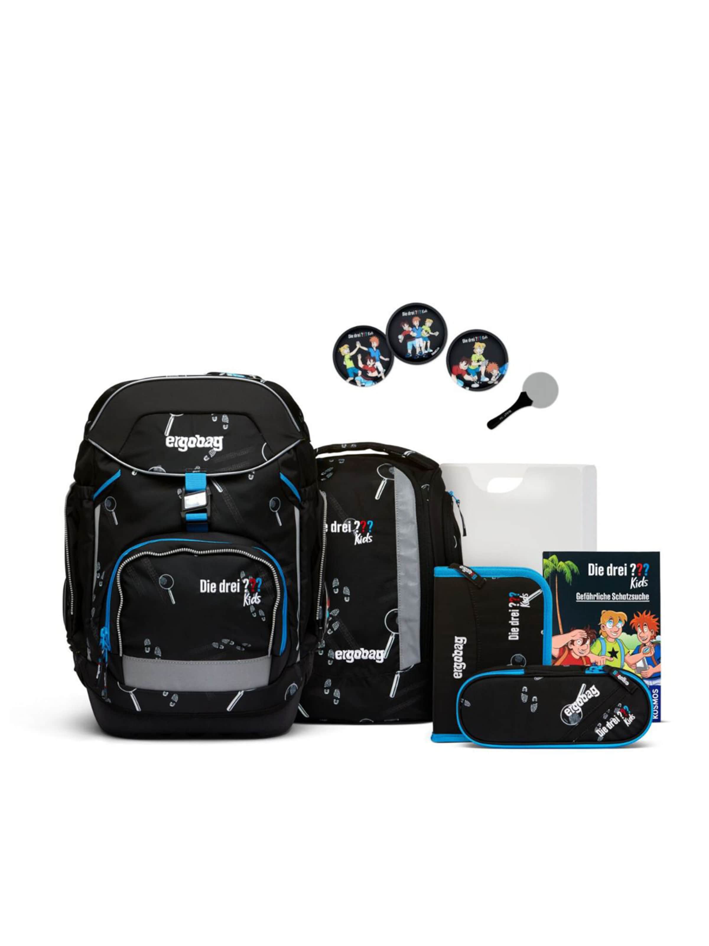 ergobag Rucksack 'Set 6tlg'‌‌‌‌‌‌‌‌‌‌ in Schwarz: Vorderseite