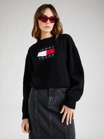 Tommy Jeans Sweater in Black: front