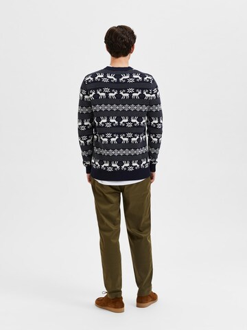 Pull-over 'Deer' SELECTED HOMME en bleu