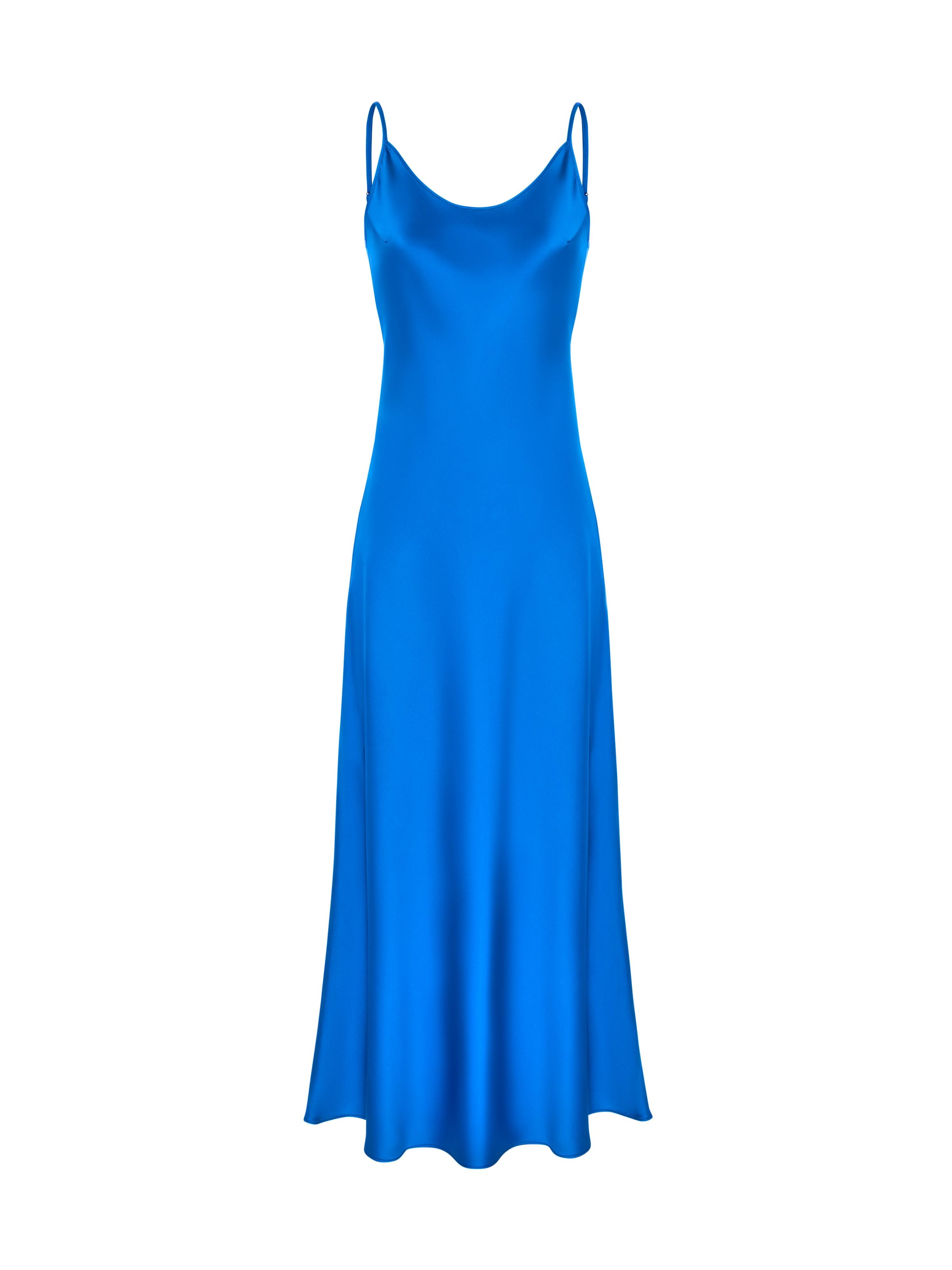 Serena Silueta Dress 'Midi satin slip dress 'Majestic'' in Blue: front