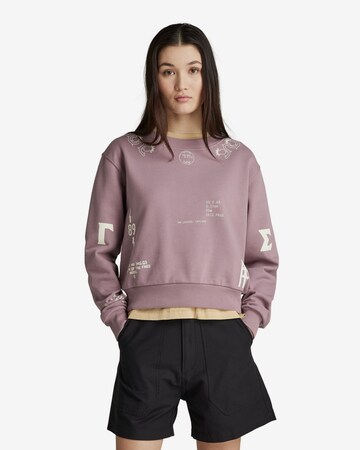 Sweat-shirt G-Star RAW en violet : devant