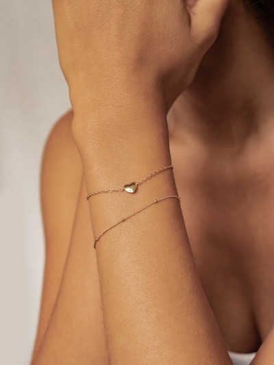Hey Happiness Armband 'Herzensband' in gold, Produktansicht