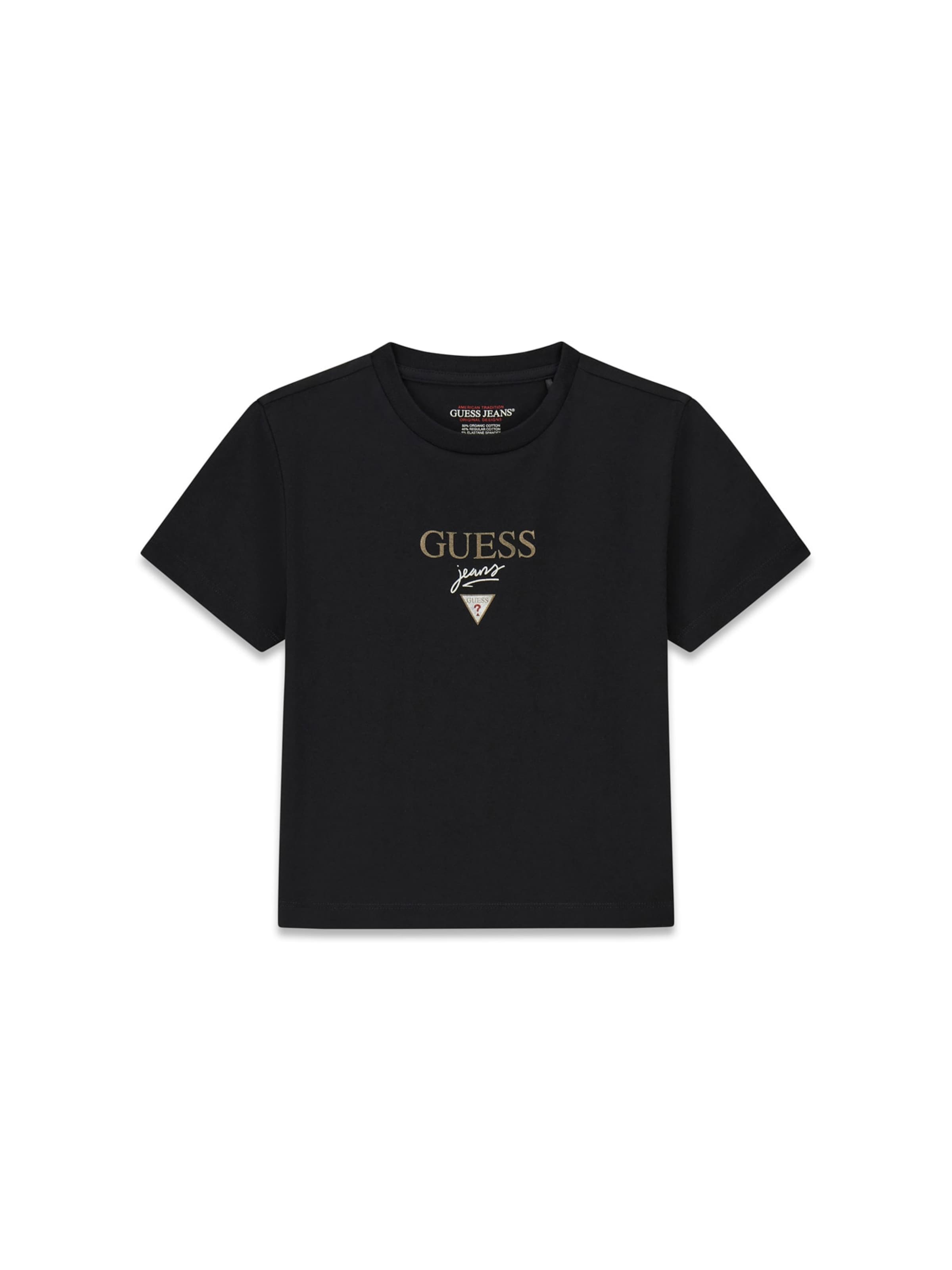 Tricou 'BABY BAKER' de la GUESS JEANS pe negru: față