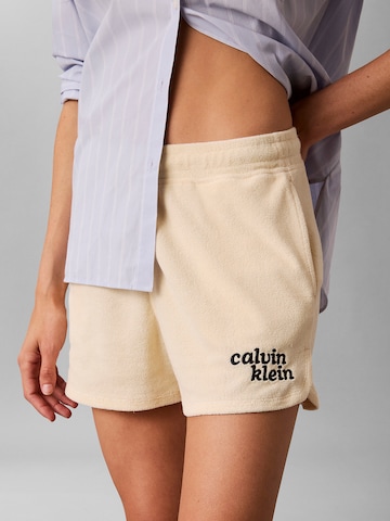 Calvin Klein Jeans Regular Broek 'Towel Terry Dolphin' in Beige