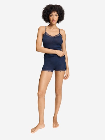Hanro Top ' Woolen Lace ' in Blauw