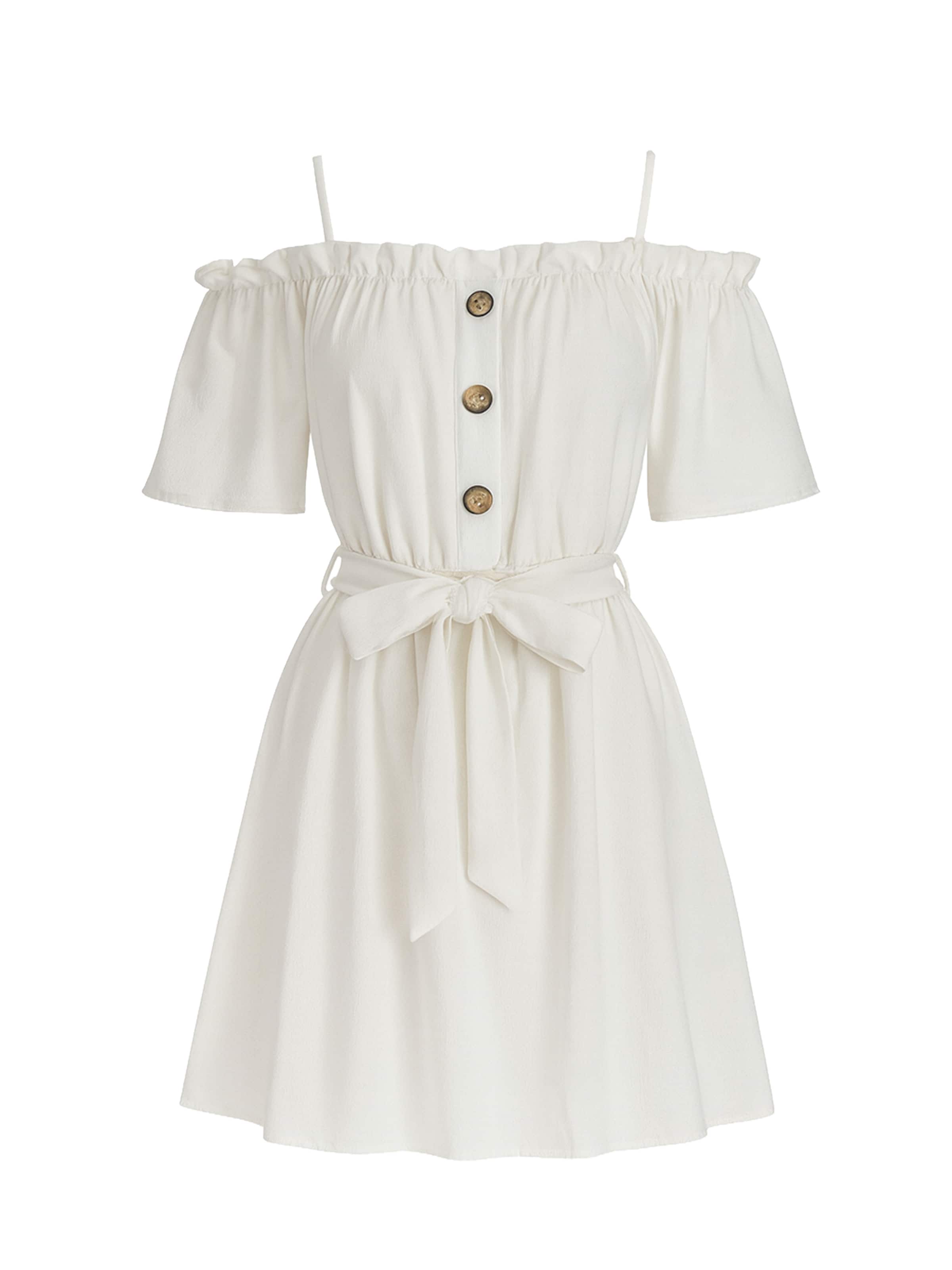 Robe Elara en blanc : devant