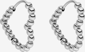 PURELEI - Brincos 'Bubble Heart' em prata: frente