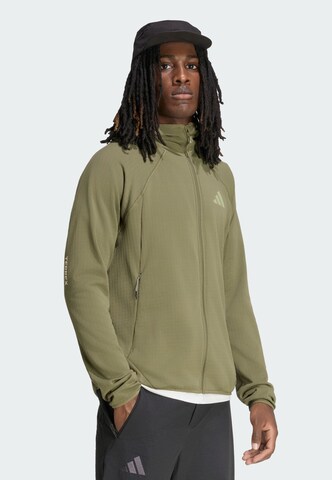Veste en polaire fonctionnelle 'Xperior' ADIDAS TERREX en vert : devant