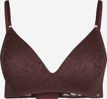 Skiny Triangle Bra in Brown: front