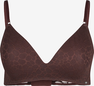 Skiny Triangle Bra in Brown: front