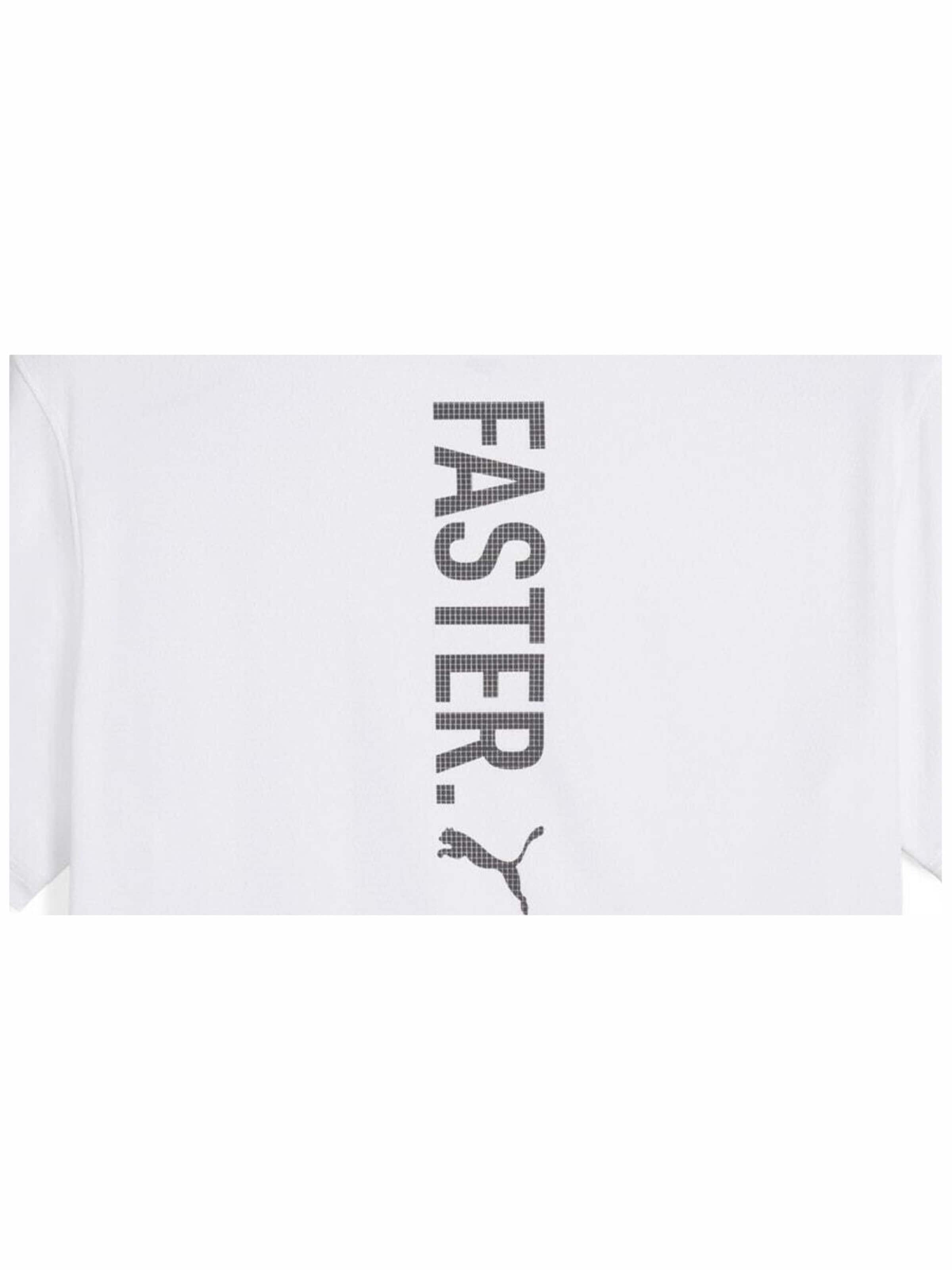 Maglietta 'Puma Graphics Running Faster Tee M' di PUMA in bianco