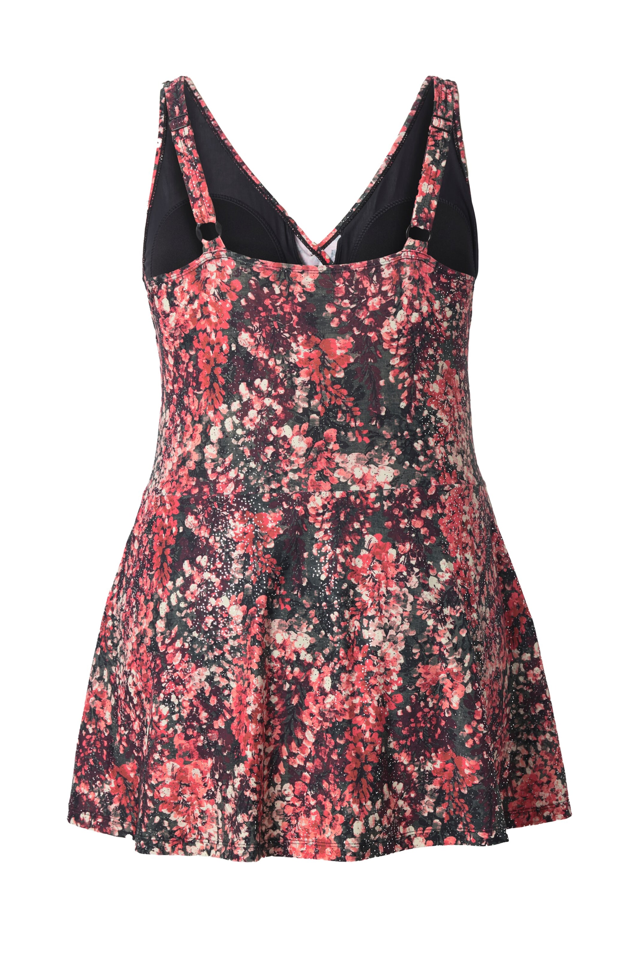 Ulla Popken Bandeau Swimsuit dress in Red