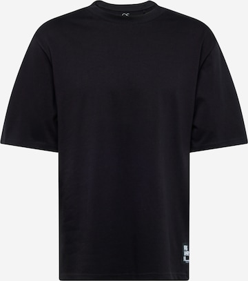 T-Shirt QS en noir : devant