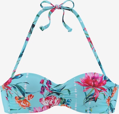 SUNSEEKER Bikinitoppi värissä taivaansininen / smaragdi / tummanoranssi / vaaleanpunainen, Tuotenäkymä