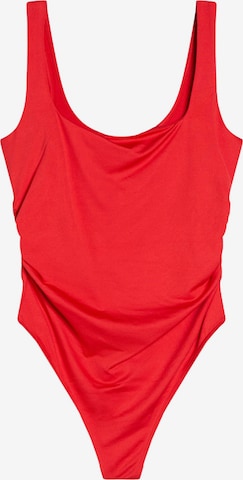 BershkaBodi majica - crvena boja: prednji dio