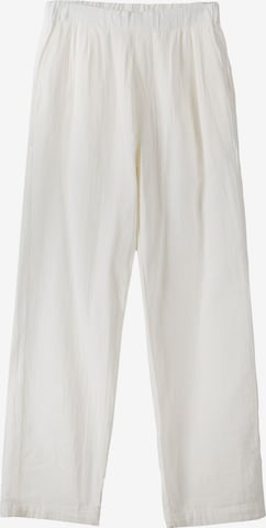 Loosefit Pantalon Bershka en blanc : devant