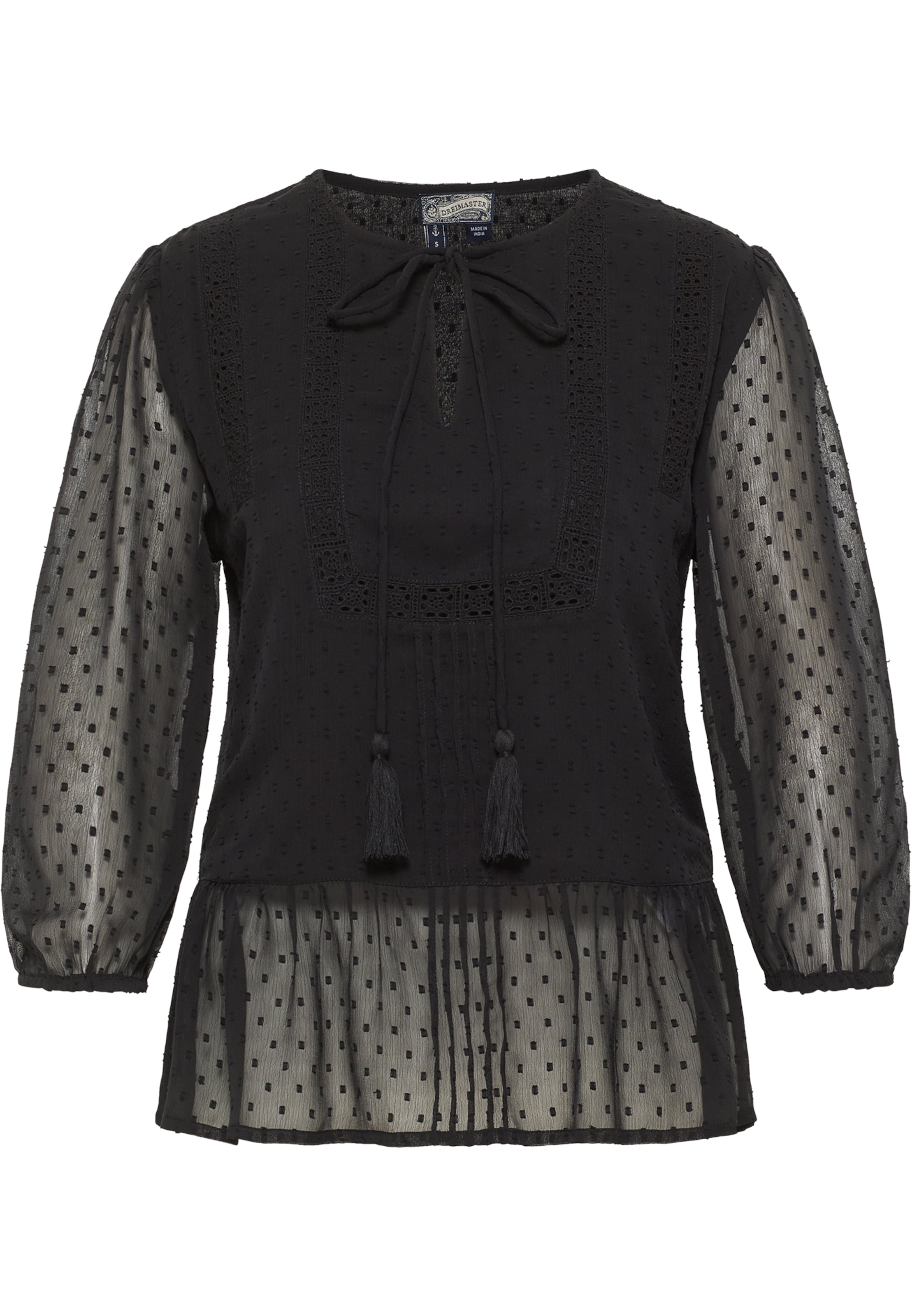 Camicia da donna di DreiMaster Vintage in nero: frontale