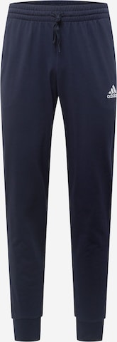 ADIDAS SPORTSWEAR Workout Pants 'Essentials Tapered Cuff' in Blue: front