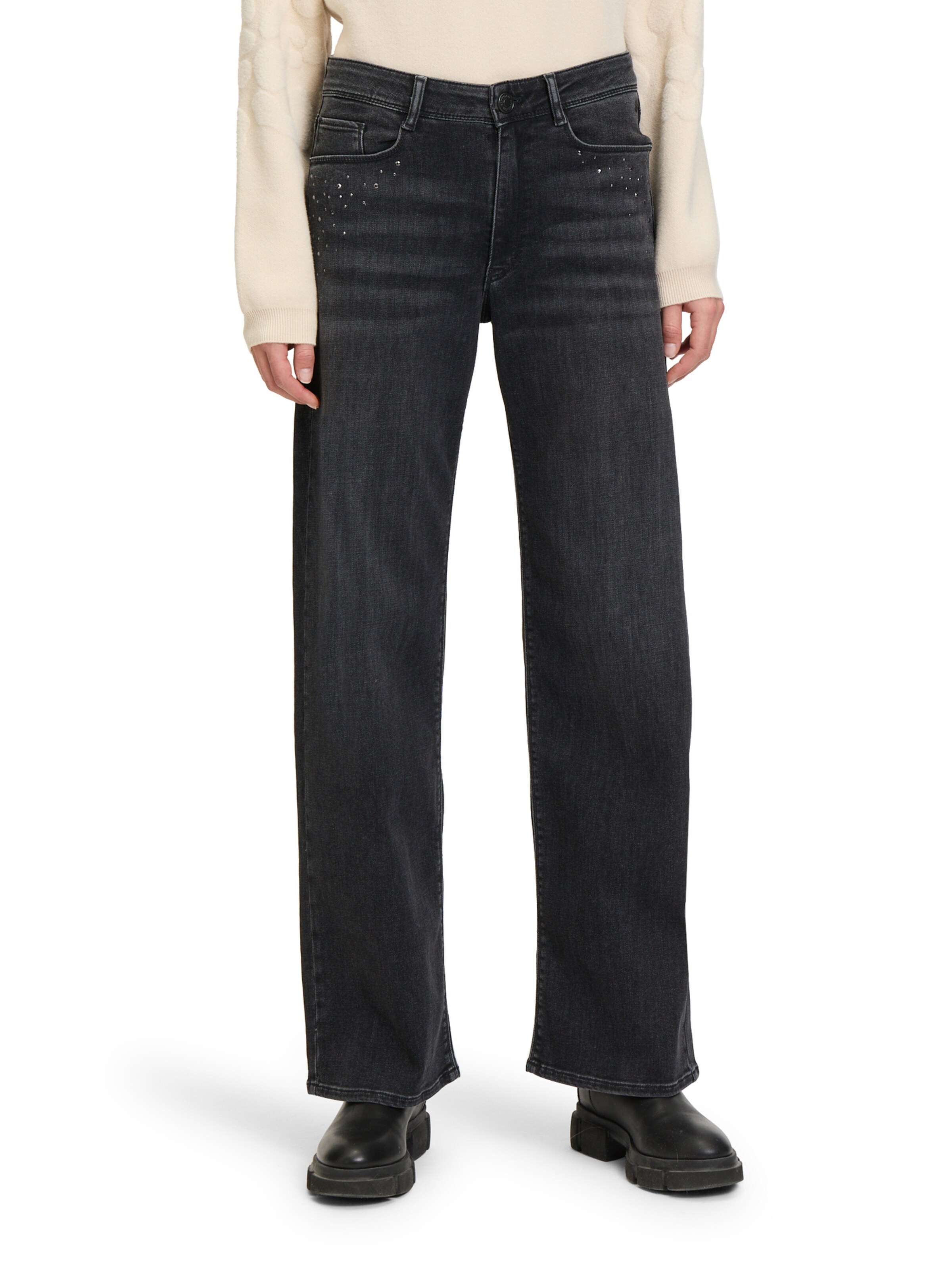 Betty & Co Slimfit Jeans in Zwart: voorkant