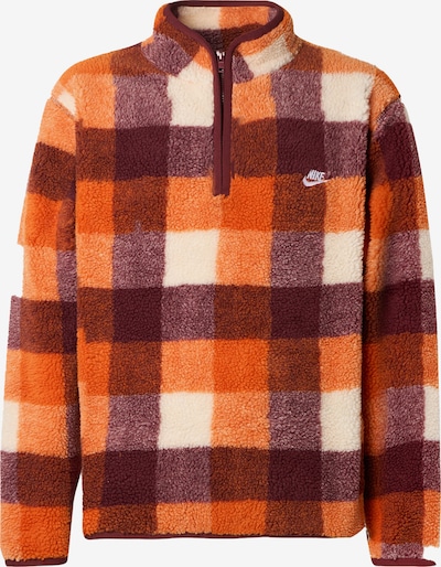 Nike Sportswear Sweater majica 'CLUB' u boja pijeska / smeđa / narančasta / boja vina, Pregled proizvoda