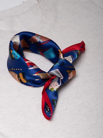 MayTree Scarf 'Seidentuch Katzen' in Blue