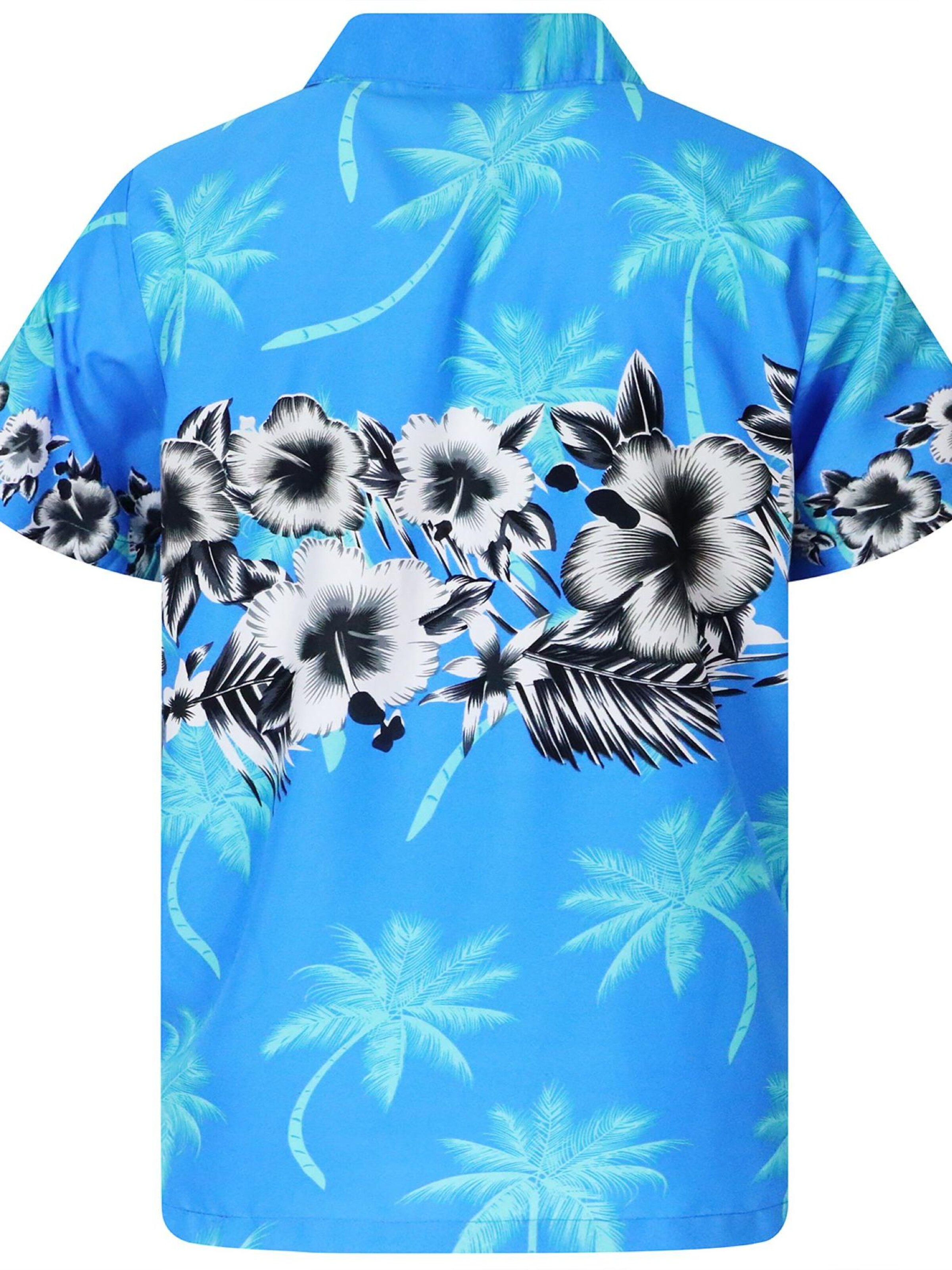 King Kameha Bluse 'Flower Chest'‌‌‌ in Blau