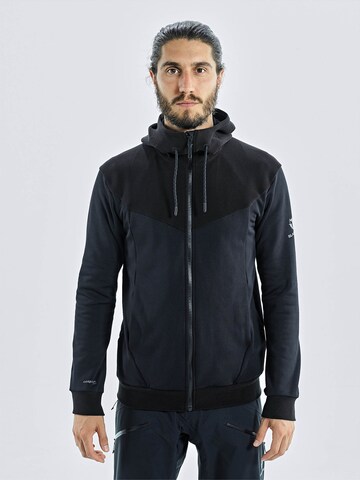 BLACKYAK Athletic Fleece Jacket 'Yakalo' in Black: front