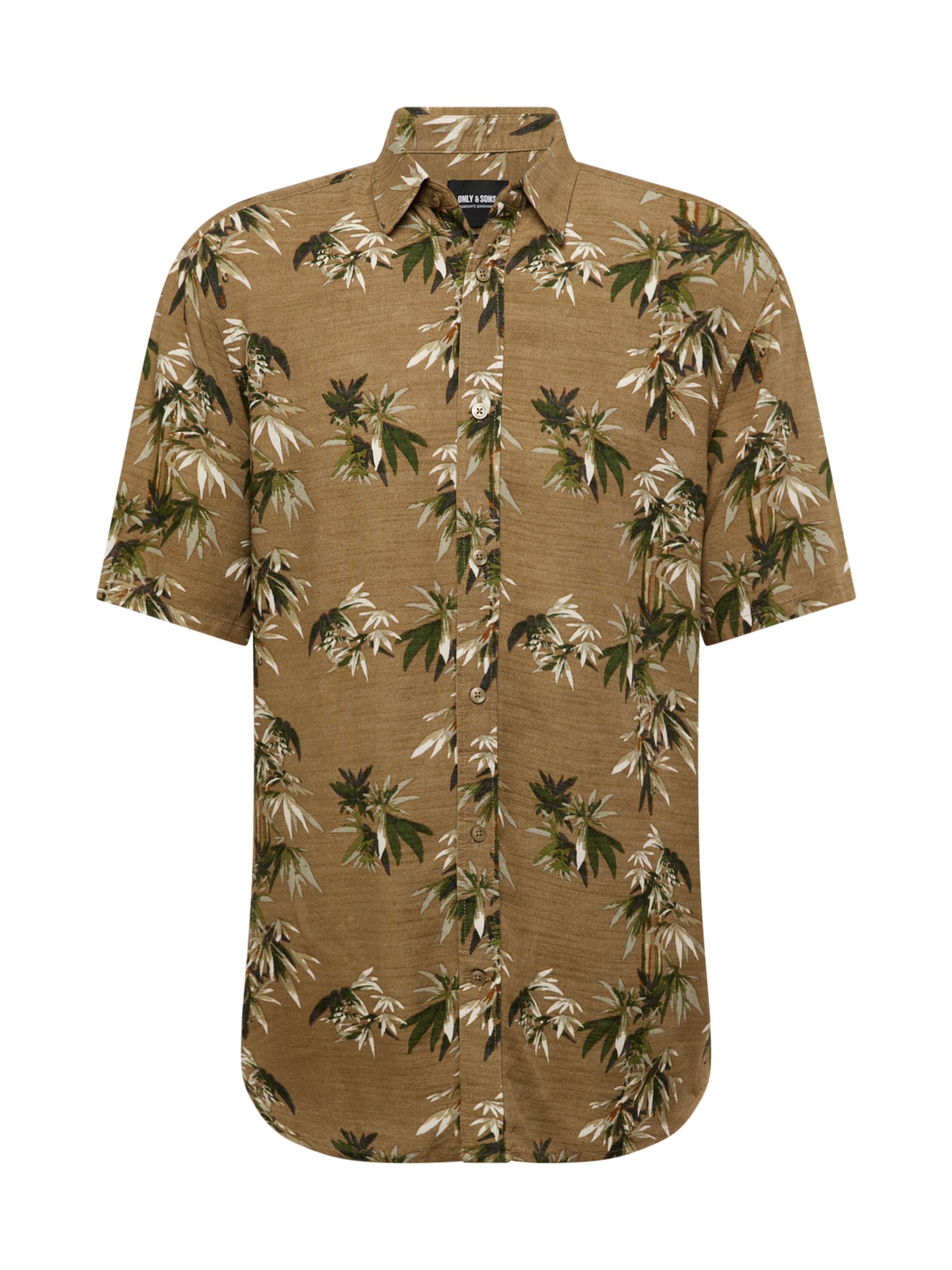 Only & Sons Regular fit Button Up Shirt 'ONSBOLD' in Beige: front