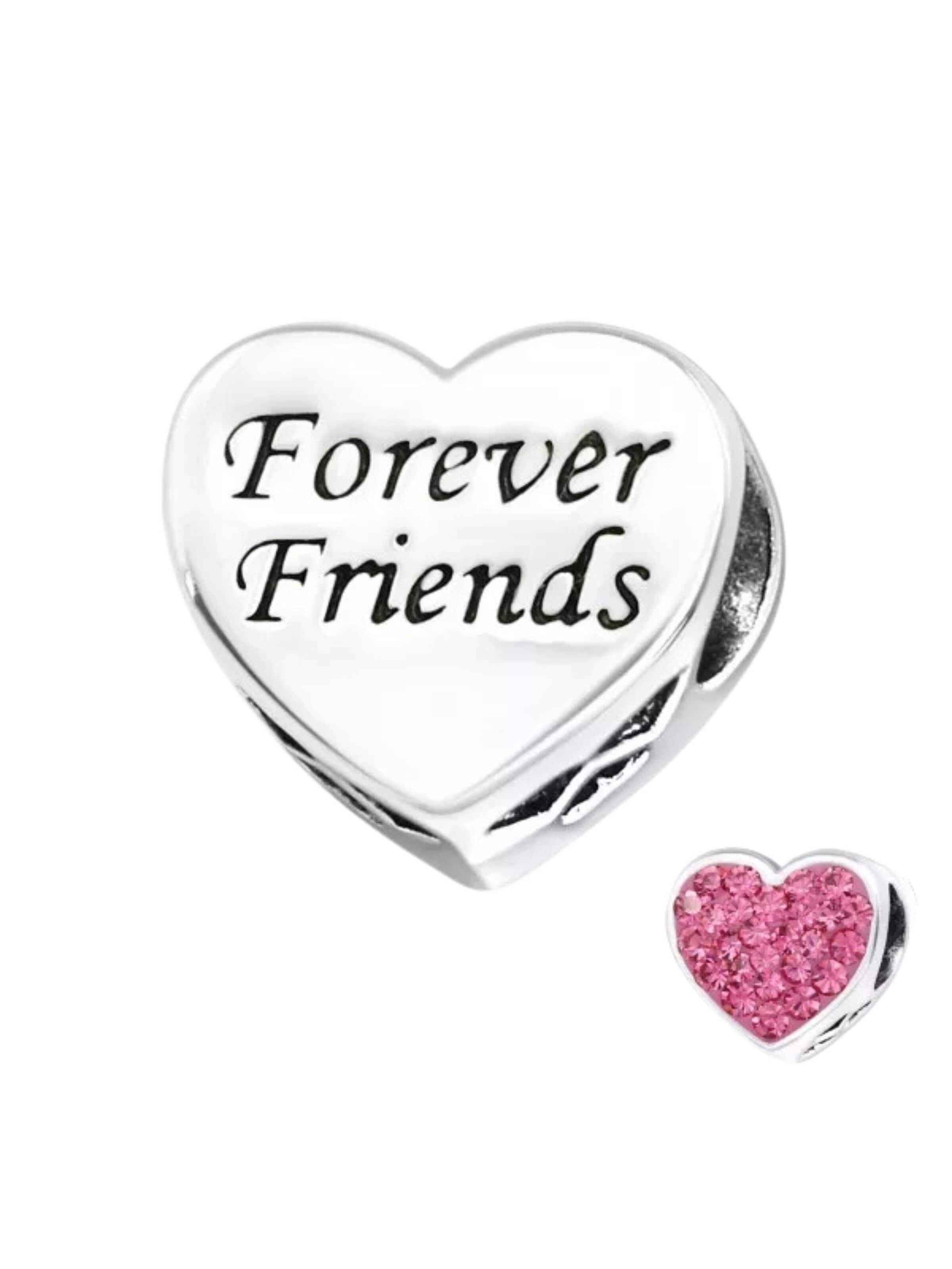 Pendentif 'Silberherz-Perle "Ewige Freunde" mit Kristall' Maxte en argent
